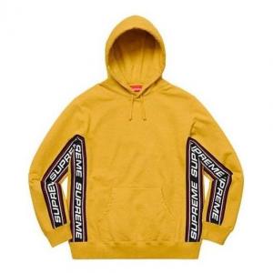 Толстовка text rib hooded sweatshirt 'yellow' Supreme, желтый