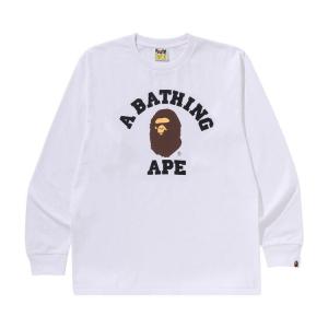 Футболка BAPE College Long-Sleeve Tee 'White'
