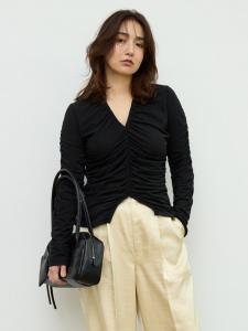 Сборчатый крой топ Miesrohe, цвет Blk[009]