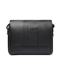 Сумка-Мессенджер через плечо с мягким отделением для ноутбука и карманом для AirPods, с защитой от RFID-сканирования. Piquadro, черный