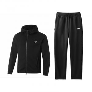 Li Ning Casual Sportswear Мужской комплект из 2 предметов Li-Ning, черный top+черный pants