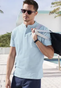 Рубашка-поло John Devin "с воротником стойкой", стандартного кроя, из хлопкового пике, голубой