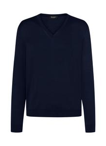 Пуловер März V Superwash Classic Fit, темно синий