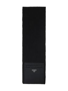 Карманный шарф в рубчик Prada, черный