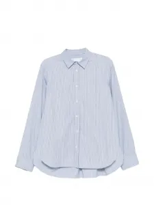 Рубашка в полоску с многослойным дизайном SACAI, синий