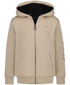 Мальчиковая толстовка с молнией Signature Fleece 8-20 Tommy Hilfiger, загар/бежевый