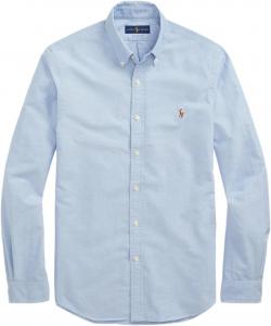 POLO RALPH LAUREN Мужская классическая клетчатая оксфордская рабочая рубашка с длинным рукавом, Ralph Lauren Bsr Blue.