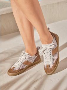 Heine Кроссовки коньячного и белого цвета