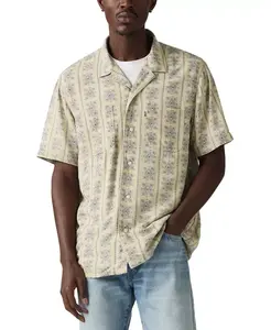 Мужская рубашка свободного кроя с воротником Camp Levi's, коричневый/бежевый