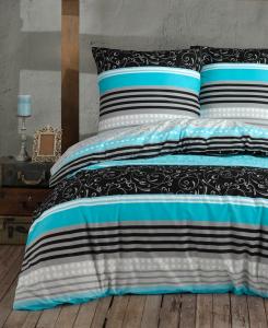 Постельное белье Пододеяльник 200х220 см, 2 х наволочки 80х80 см Комплект постельного белья из 3-х пододеяльников - комплект хлопок ренфорсе на молнии Buymax, бирюзовый
