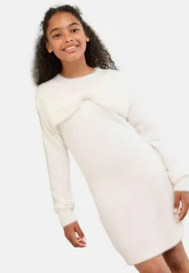 Платье-Свитер с бантом, прямого кроя Lipsy, Cream White
