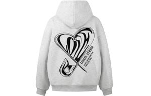 Толстовка Unisex Hooded Moderate Heavyweight ZIAREL, белый heather серый