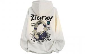 Толстовка Unisex Hooded Moderate Heavyweight ZIAREL, белый heather серый