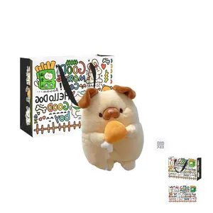 Очаровательный пухлый щенок, милый щенок обнимает куриную ножку плюшевая кукла 25 см высотой LALABABY