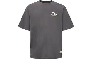 EVISU Мужская футболка, Кремово-белый синий