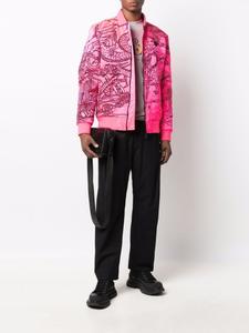 Philipp Plein куртка-бомбер с вышитым логотипом, розовый