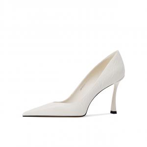 Женские туфли на тонком каблуке и высоком каблуке Shesrim, White