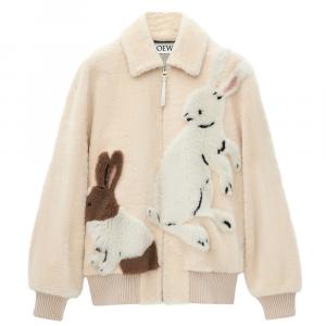 LOEWE Куртка Suna Fujita SS25 Women's Pre Selection Collection с бархатистой текстурой, женская, бежевая