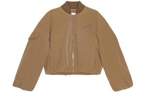 GANNI Куртка-бомбер с вышитым логотипом, Tiger's Eye Stone Color