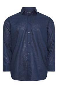 Льняная рубашка премиум-класса с длинными рукавами Badrhino Big & Tall, синий