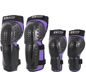 Детский комплект из 4 защитных щитков для голени и наколенников для скейтбординга, мотокросса, горного велосипеда, квадроцикла, лыж и коньков WEWAYSTEP, Purple