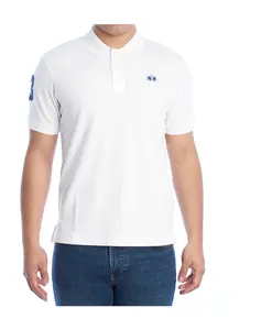 Поло с короткими рукавами и культовой вышивкой. La Martina, белый