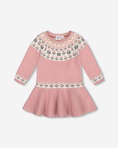 Детское вязаное платье с цветочными розетками Multi Deux par Deux