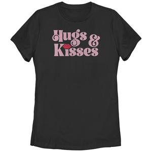 Футболка с рисунком «Объятия и поцелуи» для юниоров, черный