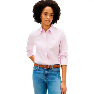 Рубашка с длинным рукавом Tommy Hilfiger Ess Poplin Regular Fit, розовый