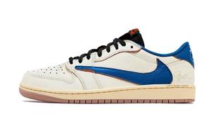 Трэвис Скотт X Air 1 винтажные баскетбольные кроссовки унисекс лоу-топ Black Jordan, белый