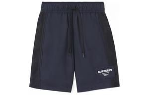 Шорты детские Burberry с логотипом, темно-синий