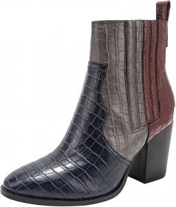 Женская мода Roimaash Осенние туфли на широком каблуке, 178 Dark-Blue