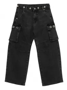 Джинсы с карманами карго MSGM Kids, черный