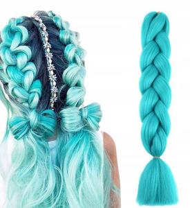 Синтетические волосы, косички, пряди бирюзового и аквамаринового цвета Mawe