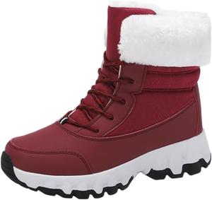 Женские модные зимние сапоги больших размеров, универсальные, с противоскользящей и износостойкой подошвой, обеспечивающие комфорт и тепло. Идеально подходят для повседневной носки и спортивных занятий зимой. Clolinde, Wine Red