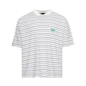 Поло Balenciaga Striped Polo Shirt, White/Blue