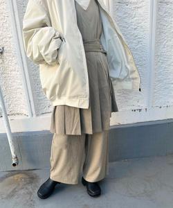 Комплект из плиссированной юбки и комбинезона Kbf, цвет Beige