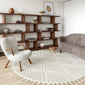 Ковер Balboa Textured Tile Area Rug nuLOOM, 183 см, светло-бежевый