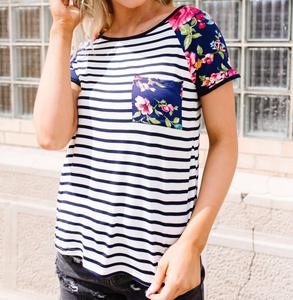 Топ реглан Flower Power синего цвета E. Luna