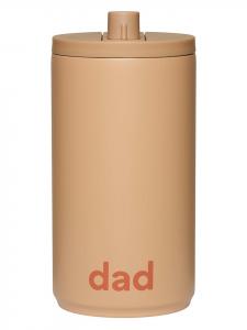 Термокружка "Папа" бежевого цвета - 350 мл Design Letters