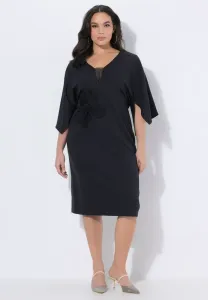 Повседневное платье с цветочной аппликацией Ulla Popken, Black