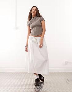 Юбка макси с заниженной талией COLLUSION белого цвета