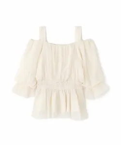 Блузка с открытыми плечами и пышной юбкой Willow Jill By Jill Stuart, цвет Off White