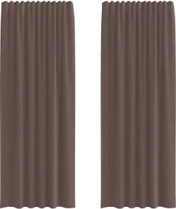 Шторы из вуали с язычком сверху, 2 шт., коричневые vidaXL