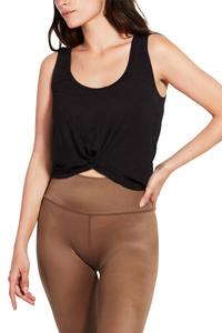 Майка без рукавов с круглым вырезом и перекрученной передней частью черного цвета Kensie