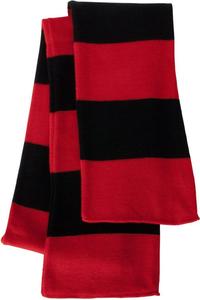 Вязаный шарф в полоску в стиле регби Sportsman, красный/черный