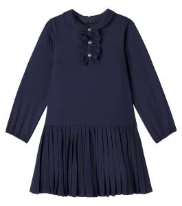 Платье с плиссировкой и оборками Tartine et Chocolat, Marine