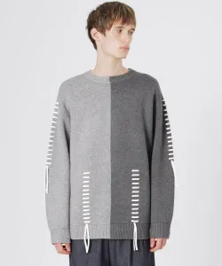 Пуловер из двухцветной нити с заостренными концами Loveless, цвет Gray