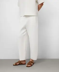 Женские прямые брюки с эластичным поясом Adolfo Dominguez, белый