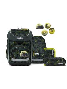 Ergobag Набор школьных сумок Cubo, 5 предметов, с изображением медведя-комбайна, зеленого цвета